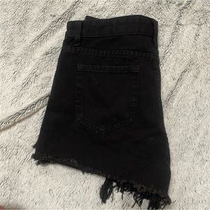 black mid-rise shorts.size s , but they're a bit big on me (im 5'6 and 125lbs)